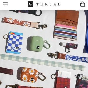 Thread neck lanyard, lip balm holder, and elastic wallet